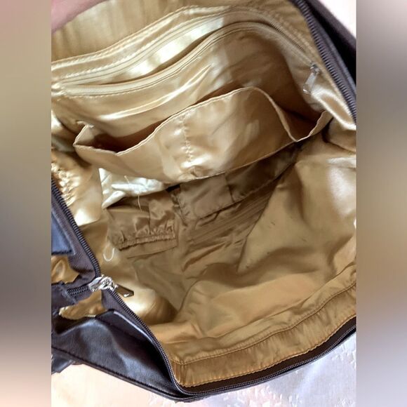 JM Convertible Handbag 3 Ways to Wear Brown Woven Vegan Leather Gorgeous - Picture 13 of 14